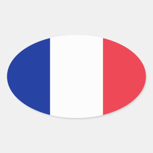 Frankreich Flagge 楕円形シール (正面)