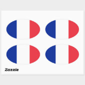 Frankreich Flagge 楕円形シール (シート)