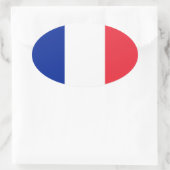 Frankreich Flagge 楕円形シール (バッグ)