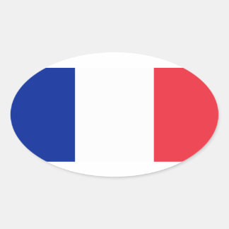 Frankreich Flagge 楕円形シール