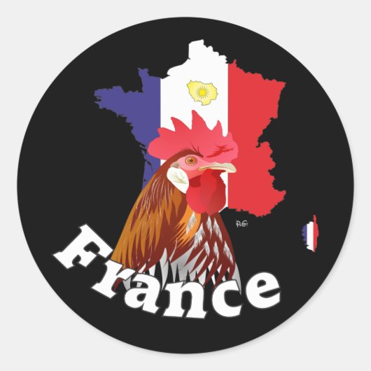 Frankreich France Francia Aufkleber ラウンドシール (正面)