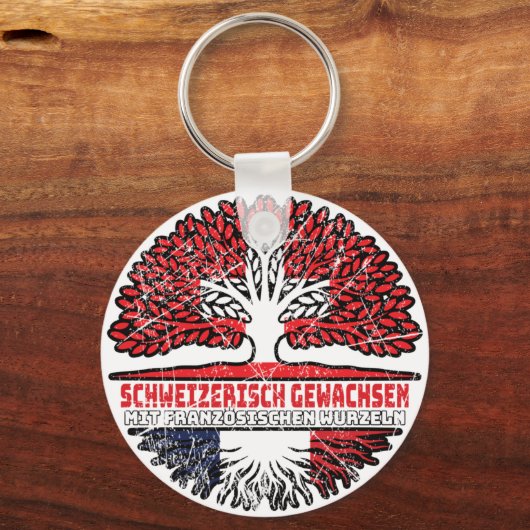 Frankreich Französch Schweizer Schweiz Baum キーホルダー (裏面)