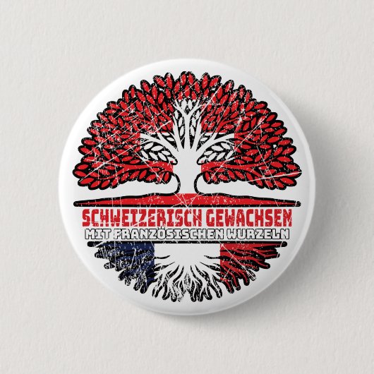 Frankreich Französch Schweizer Schweiz Baum 缶バッジ (正面)