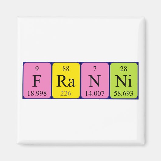 Franni周期表名磁石 マグネット (正面)