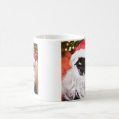 Frannyクロース悲しいサンタの子猫 コーヒーマグカップ (中央)