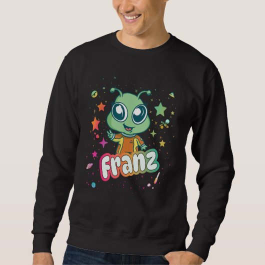 FRANZ – かわいい男の子の名前かわいいエイリアン スウェットシャツ (正面)