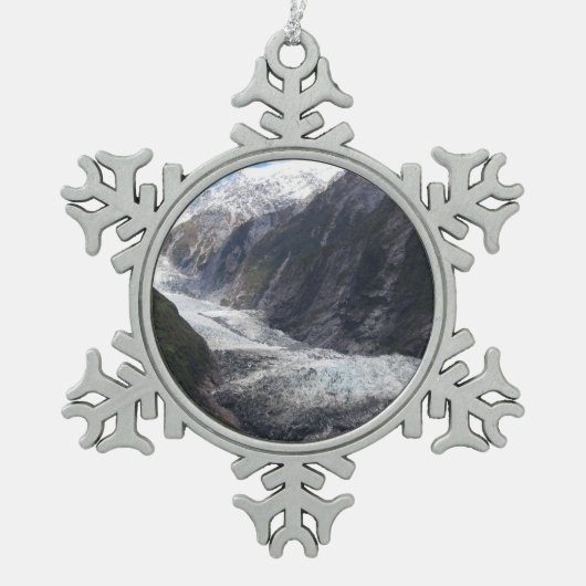 Franz Josef Glacier（ニュージーランド） スノーフレークピューターオーナメント (正面)