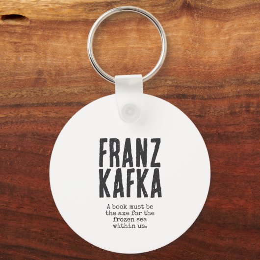 Franz Kafka Portrait with custom text | Booklovers キーホルダー (裏面)