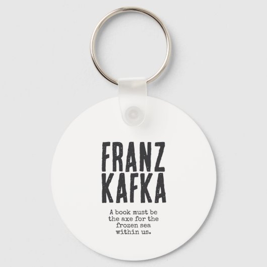 Franz Kafka Portrait with custom text | Booklovers キーホルダー (裏面)