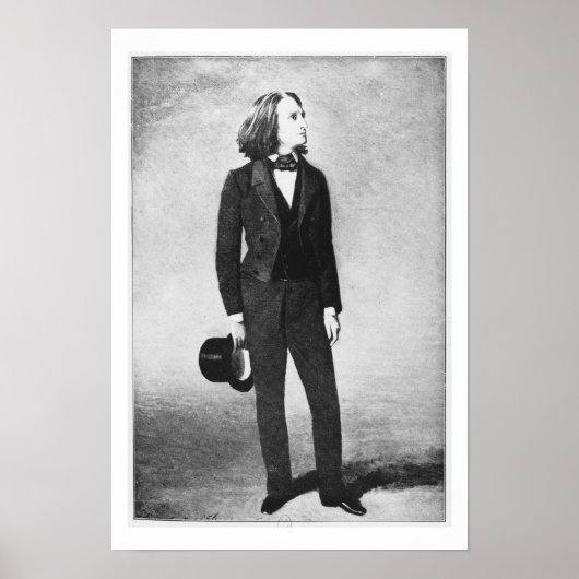 Franz Liszt (1811-86) 1856 (litho) (b/w photo) ポスター (正面)