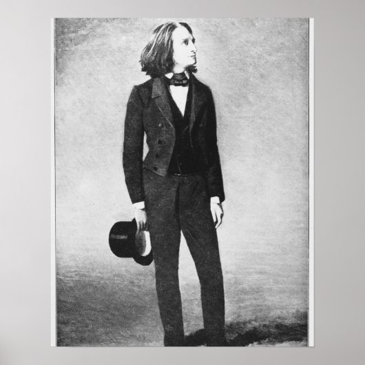 Franz Liszt (1811-86) 1856 (litho) (b/w photo) ポスター (正面)