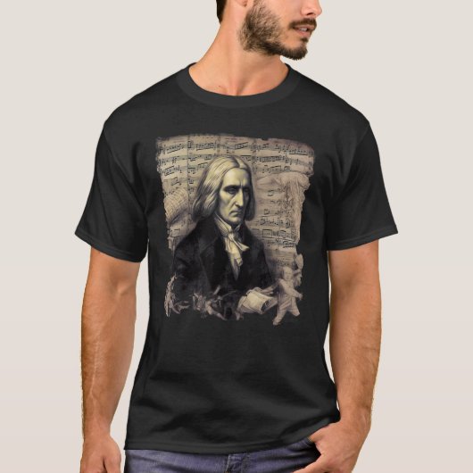 Franz Liszt Music Pianist Piano Tシャツ (正面)