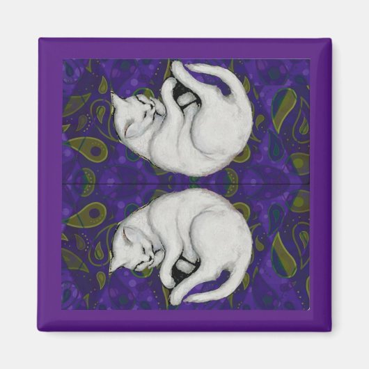 Franz Marc白猫スリープ マグネット (正面)