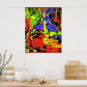Franz Marc abstract artwork, Fighting Forms ポスター (キッチン)