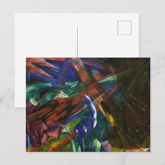 Franz Marc Animal Fates Red Blue Expressionist Art ポストカード (正面/裏面)