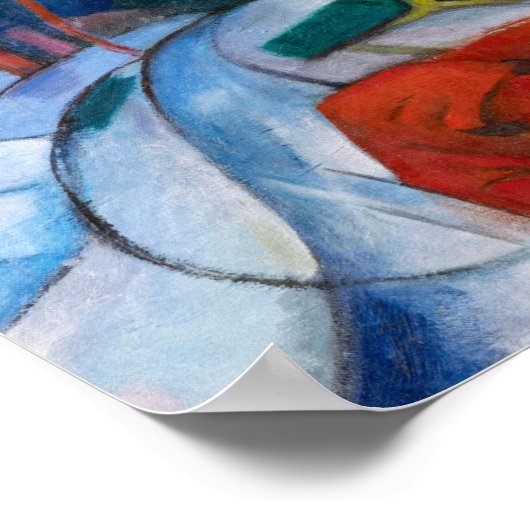 Franz Marc Bison in Winter (red bison) ポスター (角)