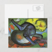 Franz Marc- BlueとYellowの2匹 ポストカード (正面/裏面)