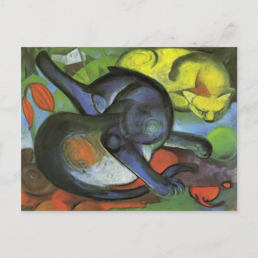 Franz Marc- BlueとYellowの2匹 ポストカード (正面)
