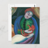 Franz Marc - Girl with a Cat II ポストカード (正面/裏面)