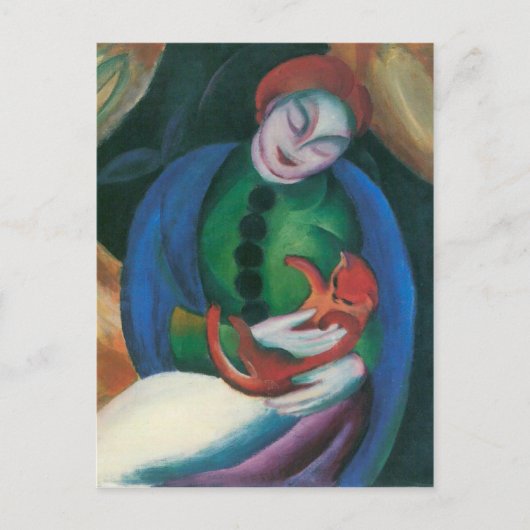 Franz Marc - Girl with a Cat II ポストカード (正面)