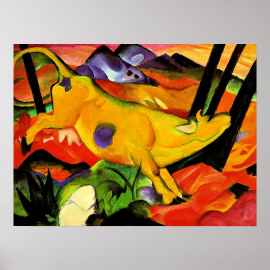 Franz Marc painting, The Yellow Cow ポスター (正面)