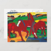 Franz Marc - Red Horses ポストカード (正面/裏面)