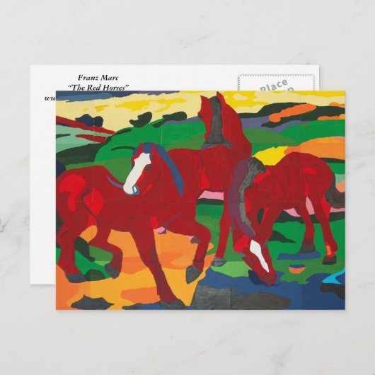 Franz Marc - Red Horses ポストカード (正面/裏面)