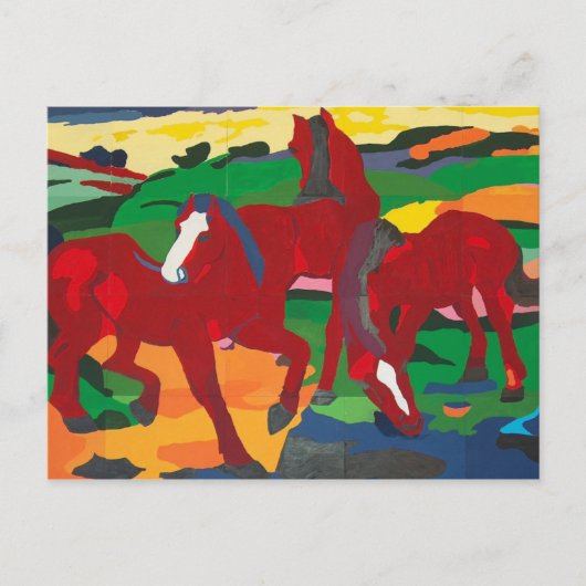 Franz Marc - Red Horses ポストカード (正面)