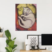 Franz Marc - Tomcat w/イエロークッション1912 Cat Tom ポスター (ホームオフィス)