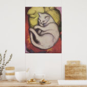 Franz Marc - Tomcat w/イエロークッション1912 Cat Tom ポスター (キッチン)