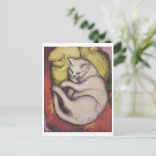 Franz Marc - Tomcat w/イエロークッション1912 Cat Tom ポストカード (スタンド正面)