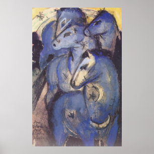 Franz Marc - Tower of Blue Horses 1913 Equestrian ポスター