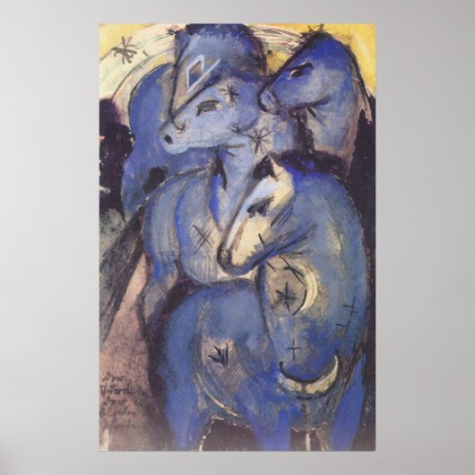 Franz Marc - Tower of Blue Horses 1913 Equestrian ポスター (正面)