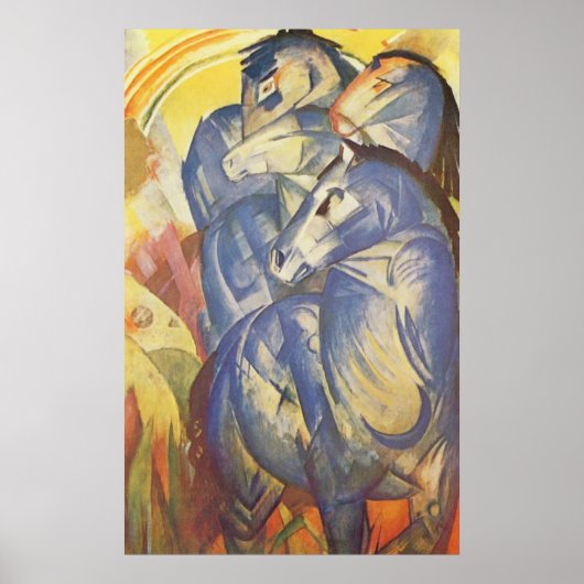 Franz Marc - Tower of Blue Horses 1913 Equestrian ポスター (正面)