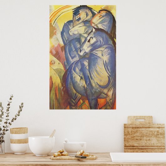 Franz Marc - Tower of Blue Horses 1913 Equestrian ポスター (キッチン)