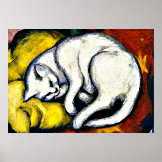 Franz Marc - White Cat. Franz Marc 1912 painting. ポスター (正面)