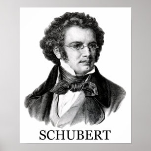 Franz Schubert, black ポスター