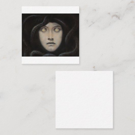 Franz Von Stuck – メドゥーサの頭 スクエア名刺 (正面/裏面)
