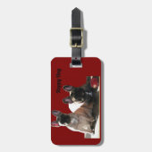 Französische Buldoggen Flo und Fips  ラゲッジタグ (正面縦)