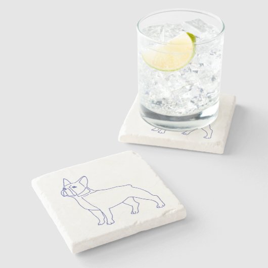 Französische Bulldogge ストーンコースター (横)