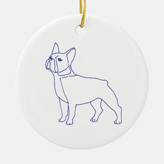 Französische Bulldogge セラミックオーナメント (正面)