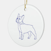 Französische Bulldogge セラミックオーナメント (左)