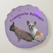 Französische Bulldogge ラウンドクッション (裏面)