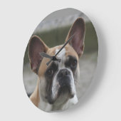 Französische Bulldogge ラージ壁時計 (傾斜)