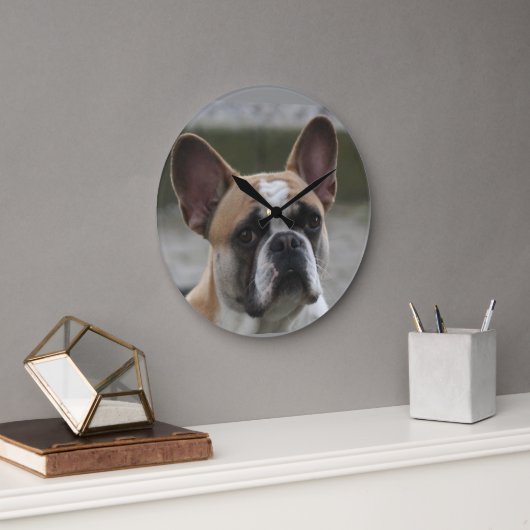 Französische Bulldogge ラージ壁時計 (オフィス)