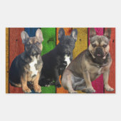 französische Bulldogge 3 Hunde French Bulldog 長方形シール (正面)