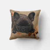 Französische Bulldogge am Meer French Bulldog クッション (裏面)
