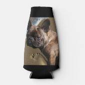 Französische Bulldogge am Meer French Bulldog ボトルクーラー (正面)