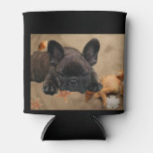 Französische Bulldogge am Meer French Bulldog 缶クーラー (正面)