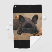 Französische Bulldogge am Meer Urlaub  ゴルフタオル (インサイチュ)